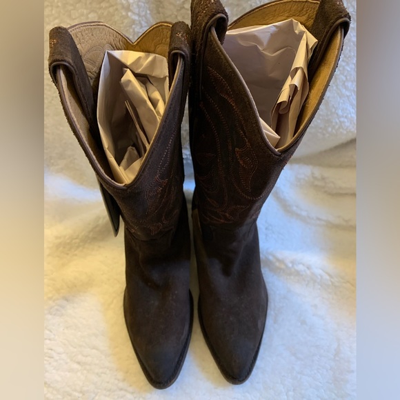 FRYE Billy Pull On Brown Suede Boots Sz 7B - Picture 3 of 8